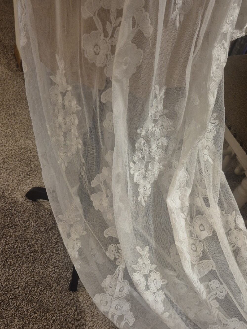 Altar'd State White Sheer Lace Maxi Dress with Floral Embroidery - Picture 15 of 16